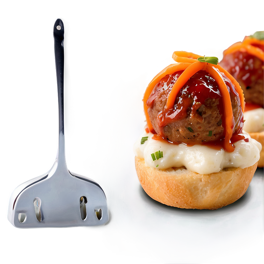 Gourmet Meatball Canape Dish PNG