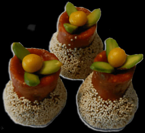 Gourmet Sushi Cone Presentation PNG