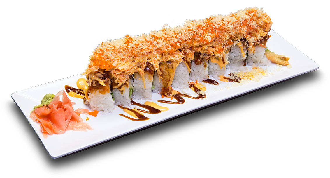 Gourmet Sushi Roll Plating PNG