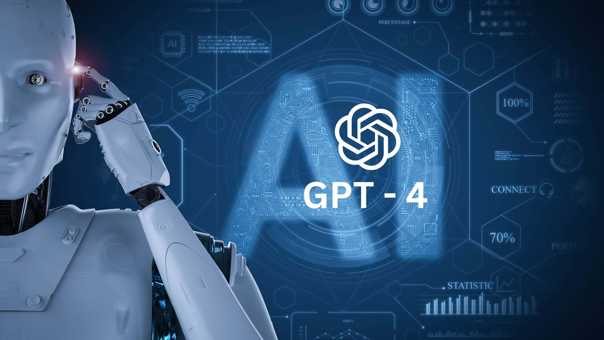 Futuristic GPT-4 Artificial Intelligence Concept Wallpaper