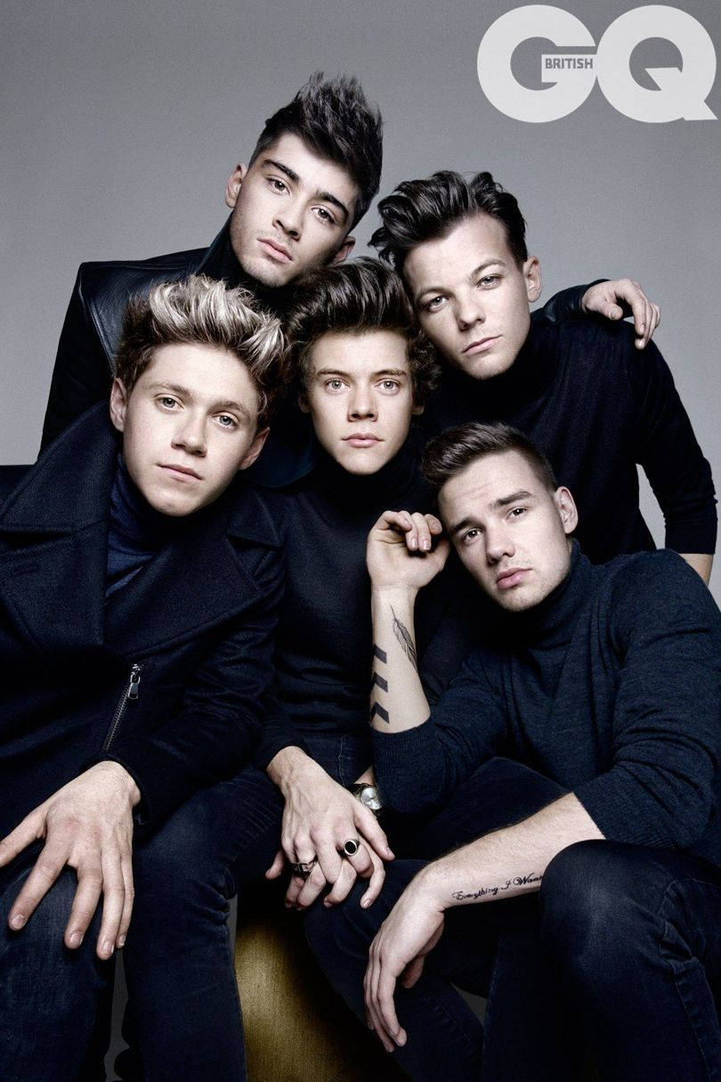 Harry, Louis, Niall, Liam, and Zayn from the British boy-band One Direction strike a pose for GQ Magazine. Wallpaper