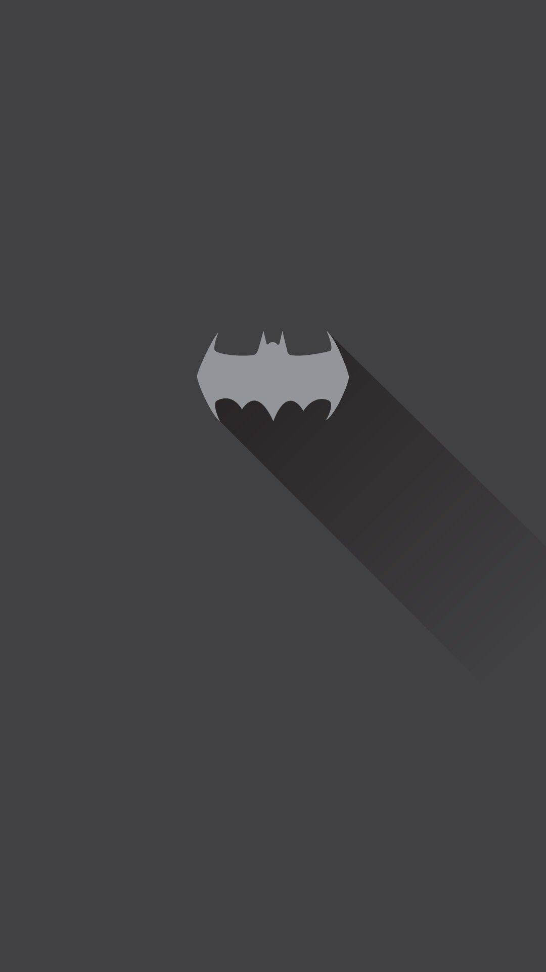 Grå Batman Logo Minimalistisk Android Wallpaper