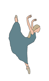 Graceful Dancer Illustration PNG