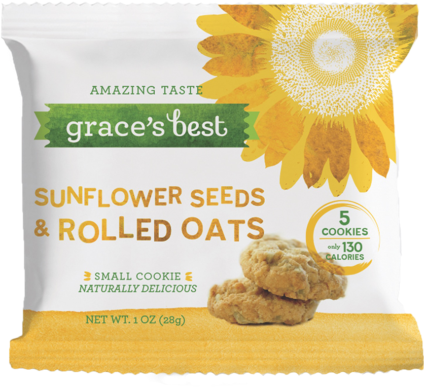 Graces Best Sunflower Seeds Rolled Oats Cookies Package PNG