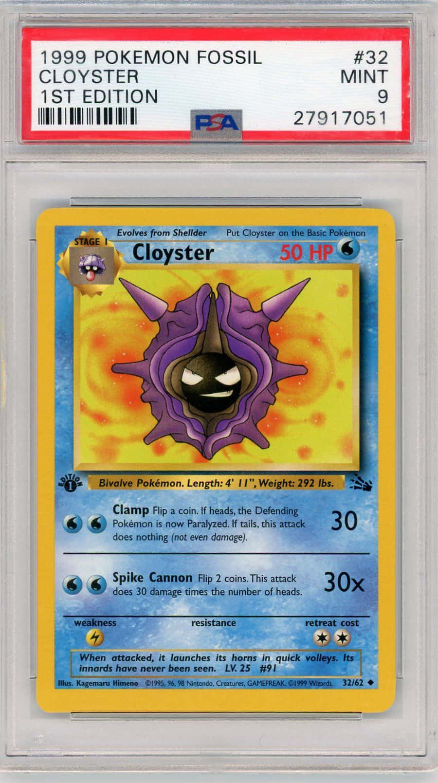 Caption: High Graded Cloyster Holo Card From 1999 Wallpaper