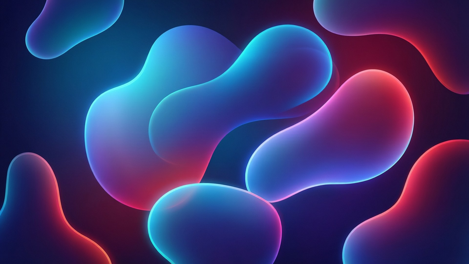 Modern abstract organic forms with gradient layers and glowing edges for digital minimalism.