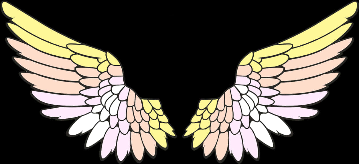 Gradient Angel Wings Vector Illustration PNG