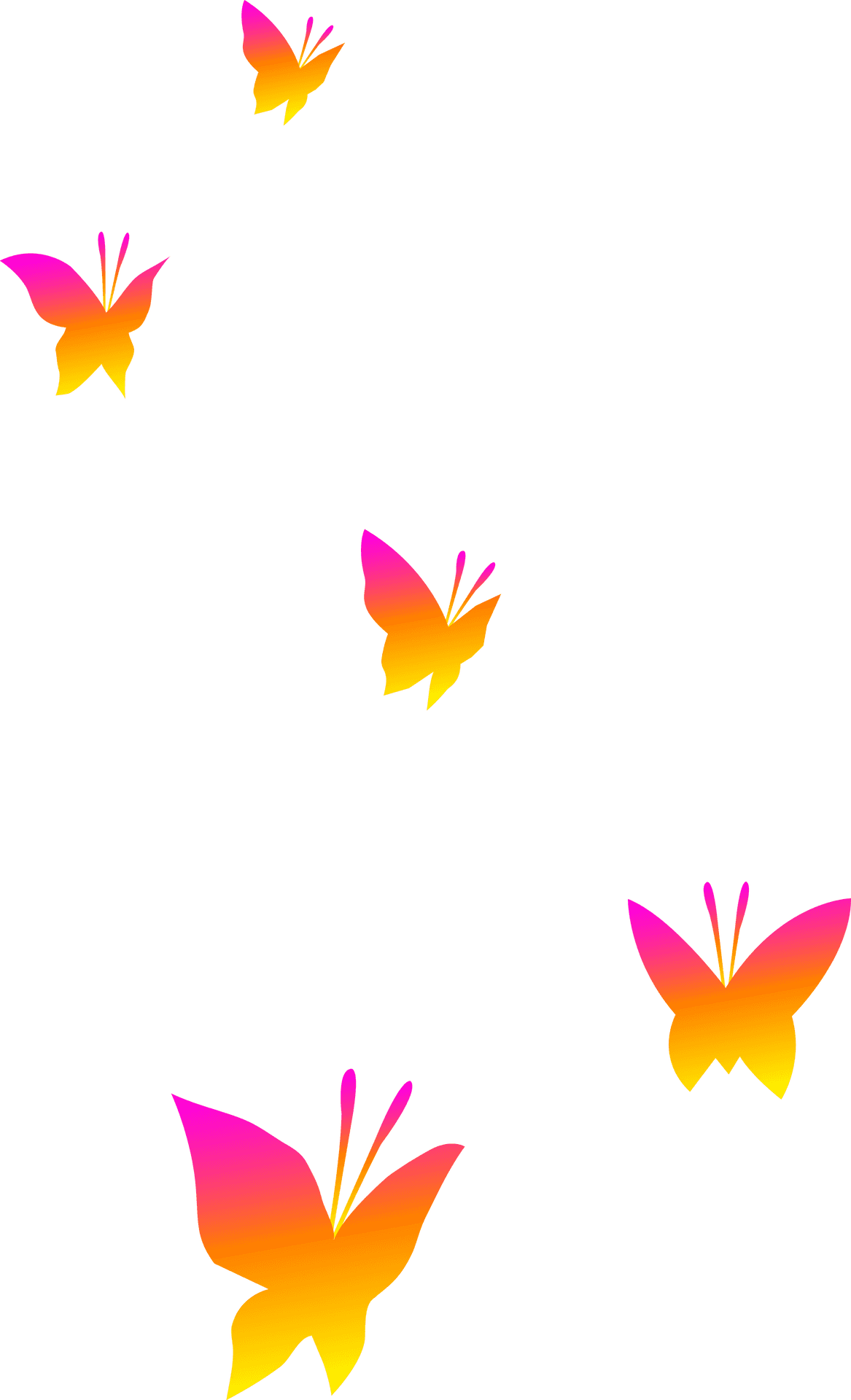 Gradient Butterflies Transparent Background.png PNG