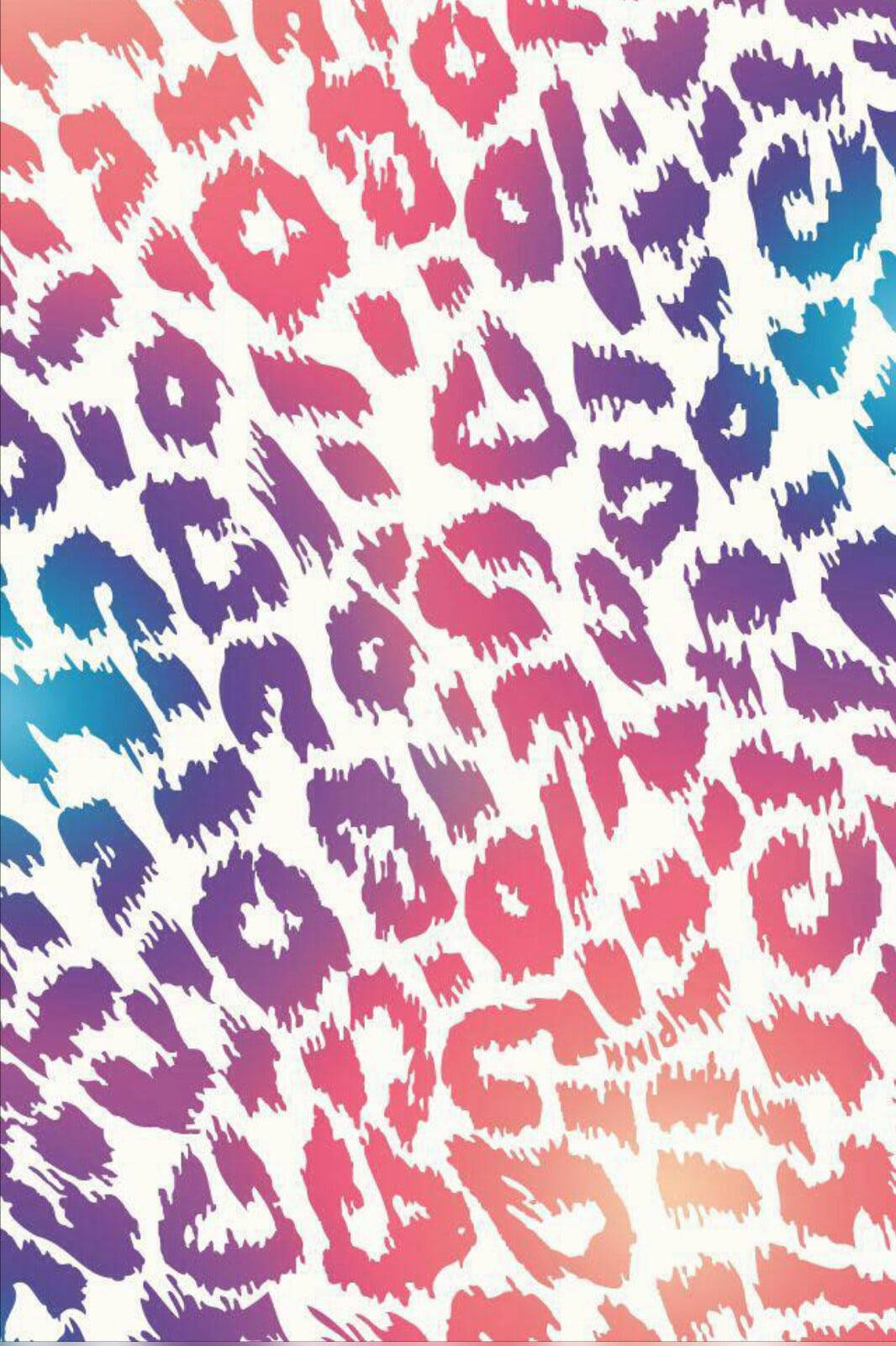 Gradient Colored Cute Leopard Print Wallpaper