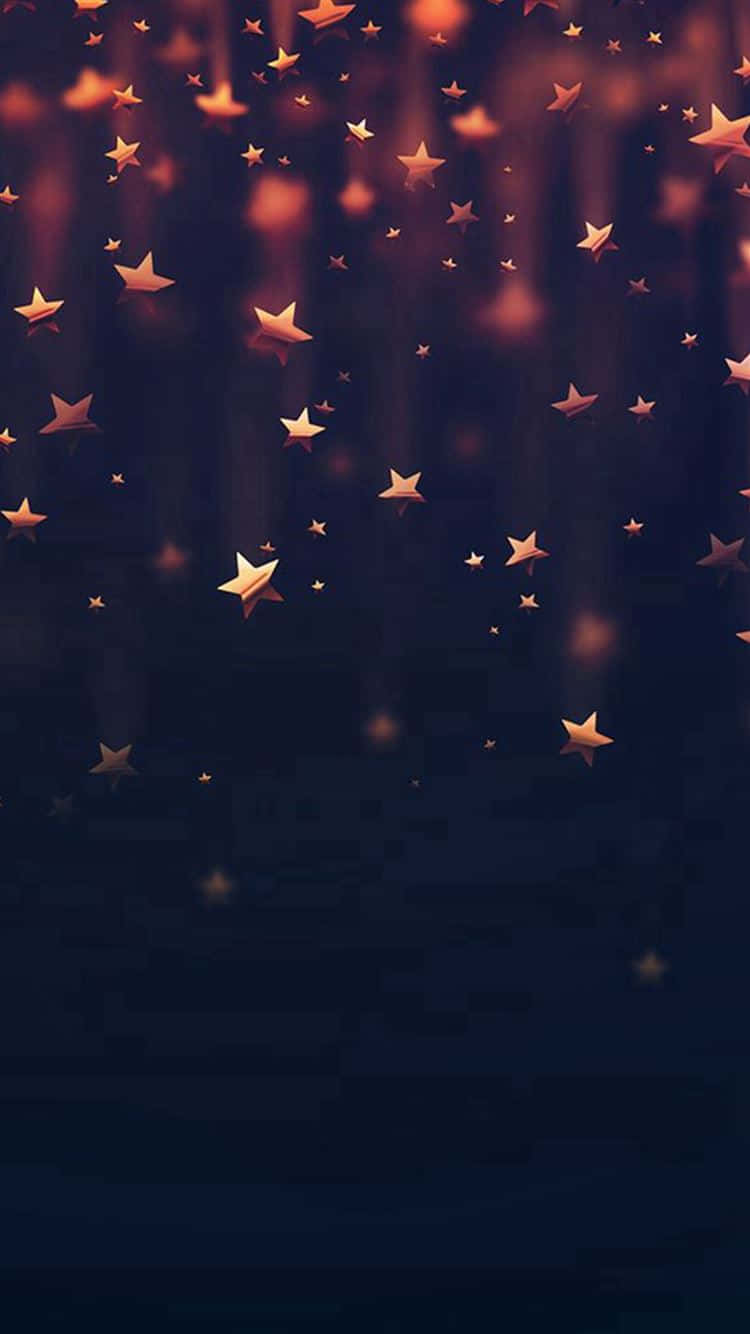 Artegráfico De Estrellas Bonitas En Degradado Dorado. Fondo de pantalla