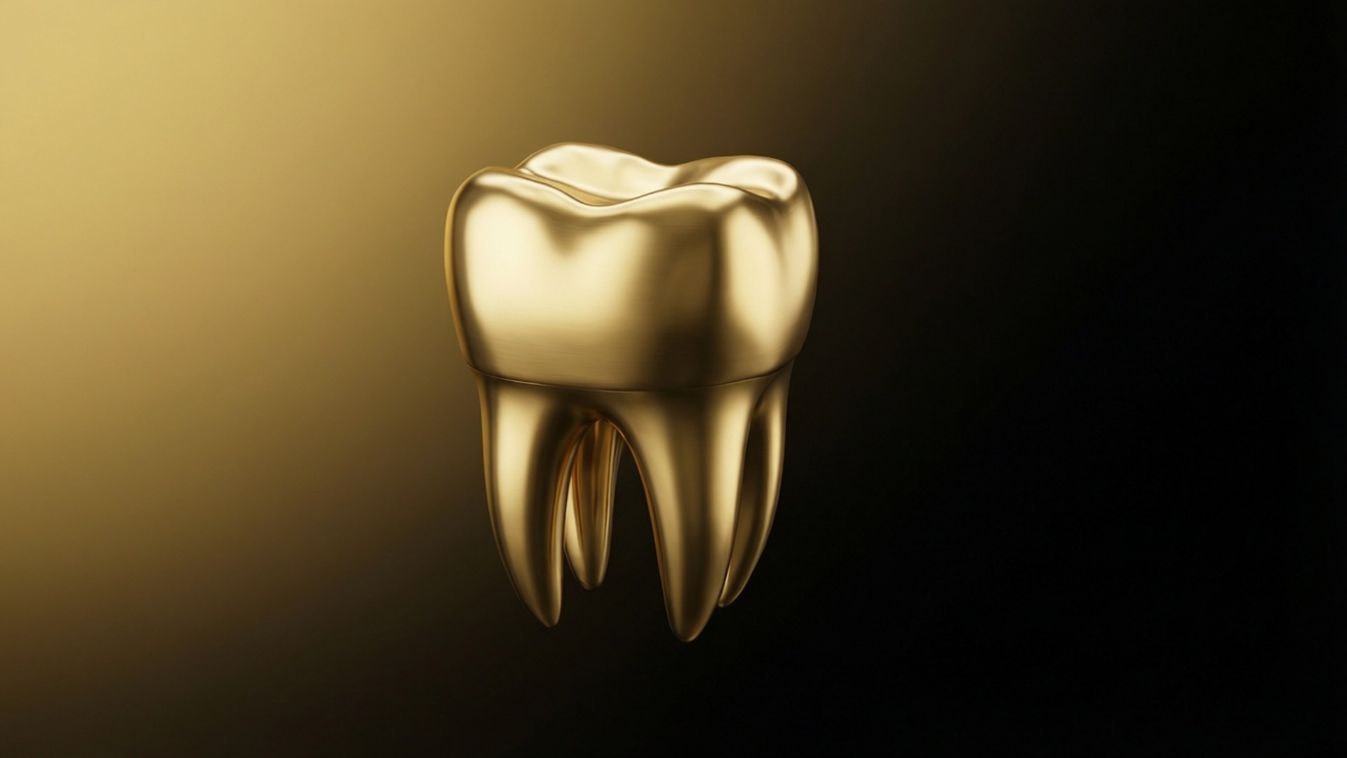 Arrière-plan dégradé élégant avec des dents en or, fond d'écran moderne et minimaliste.
