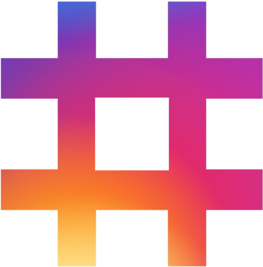 Gradient Hashtag Symbol PNG