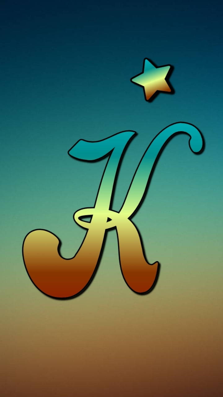 Gradient K Alphabet With Star