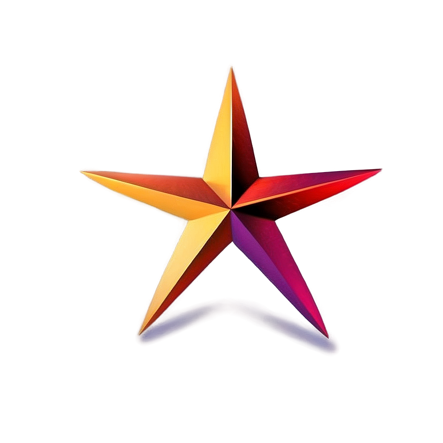 Gradient Red Star Png 05232024 PNG