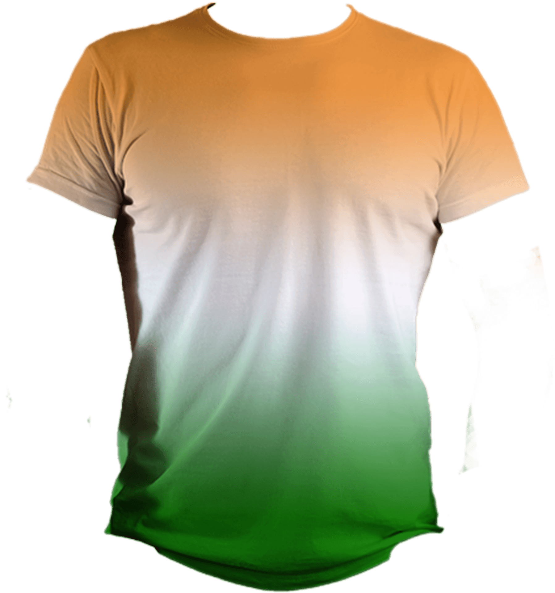 Gradient Tshirt Orange White Green PNG