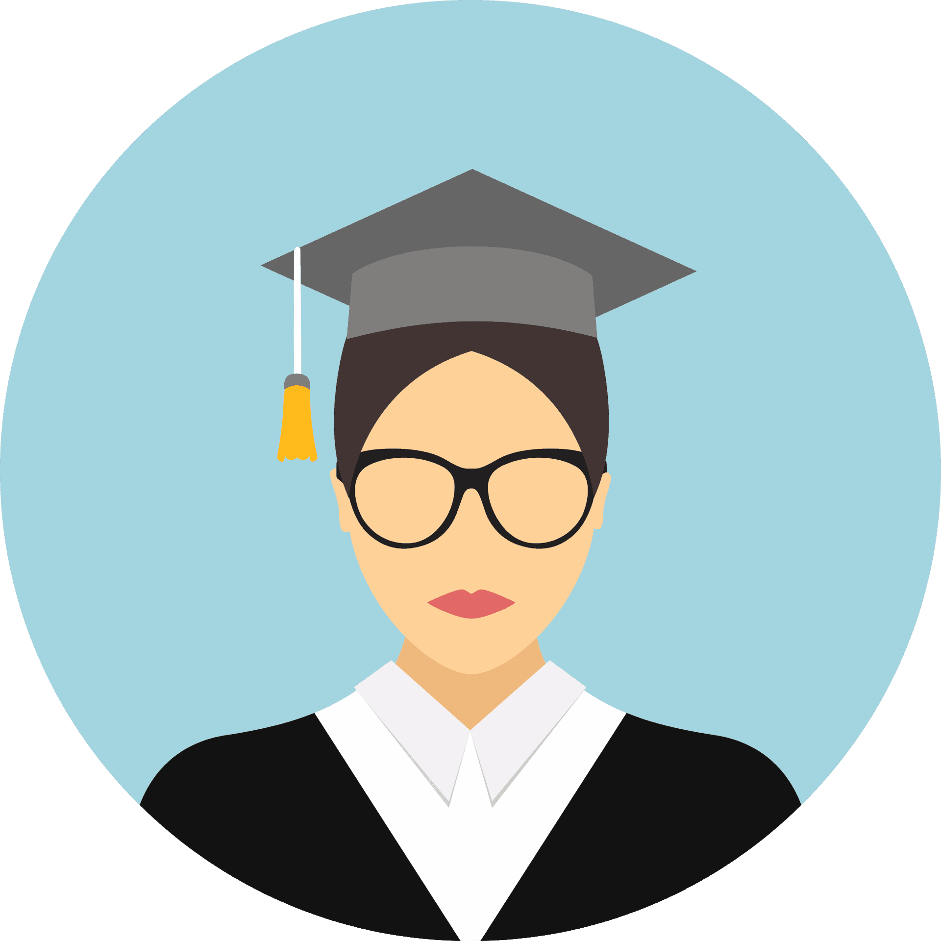 Graduate Student Vector Portrait PNG