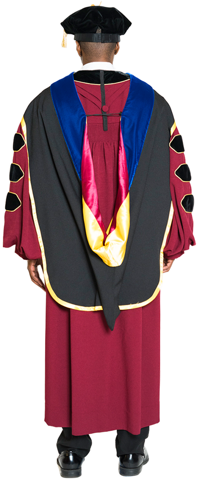 Graduatein Regalia Rear View PNG