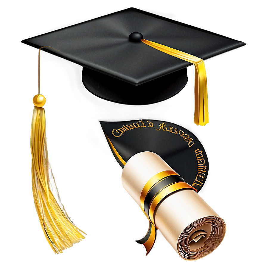 Download Graduation Cap And Diploma Png Dsu91 | Wallpapers.com