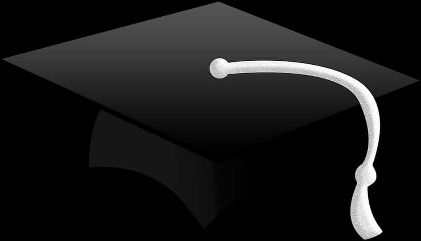 Graduation Cap Blackand White PNG