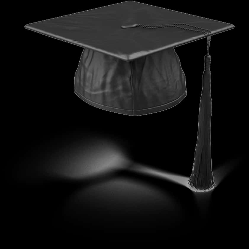 Graduation Cap Floatingin Darkness PNG