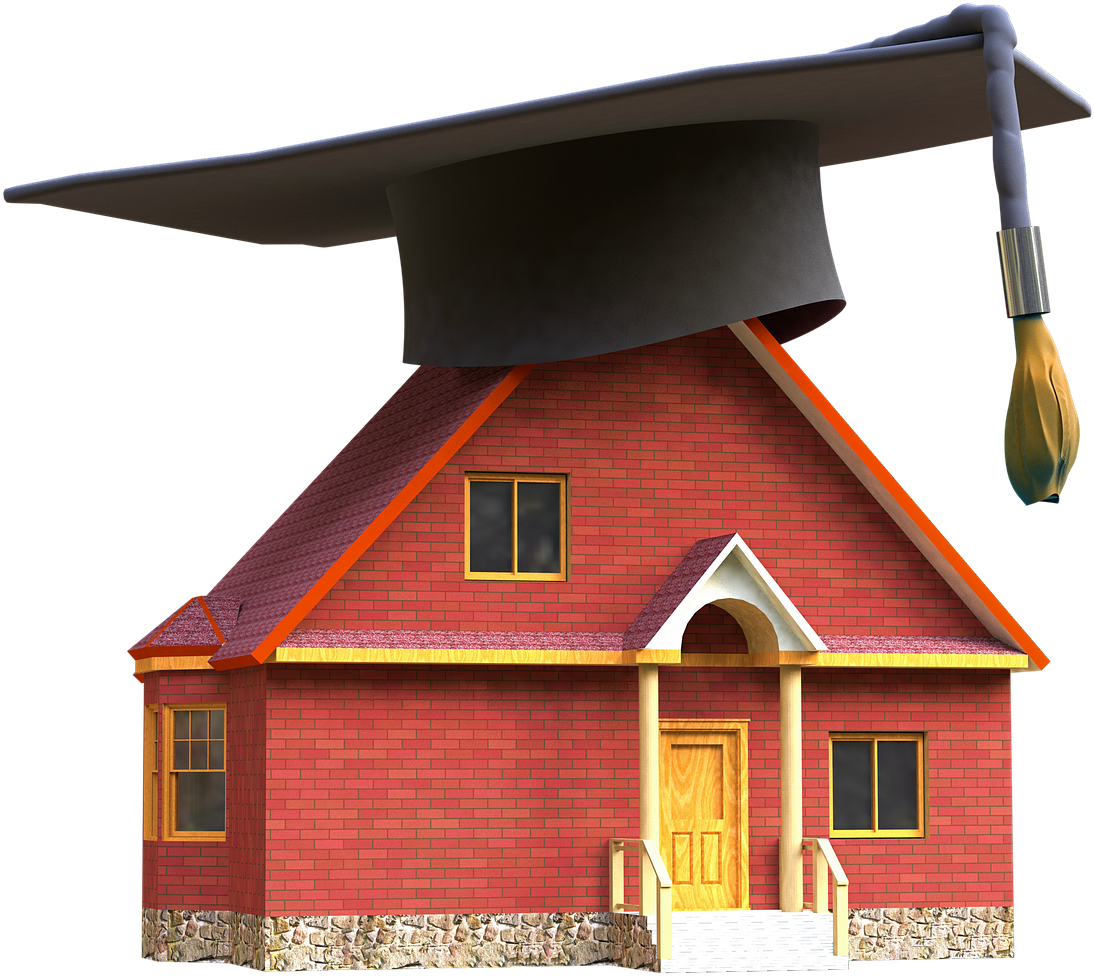 Graduation Cap House Concept PNG
