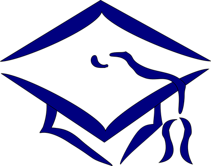 Graduation Cap Icon Blue PNG