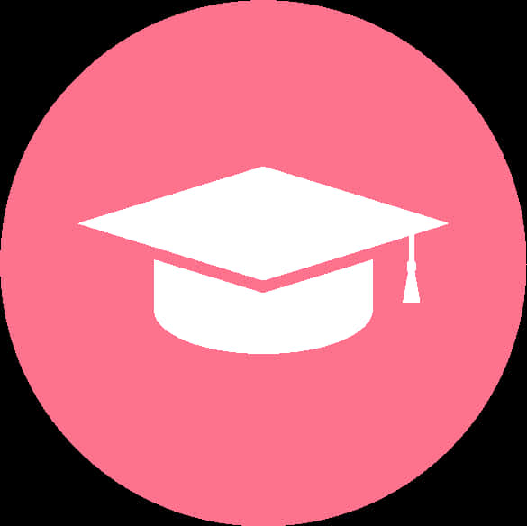 Graduation Cap Icon Pink Background PNG