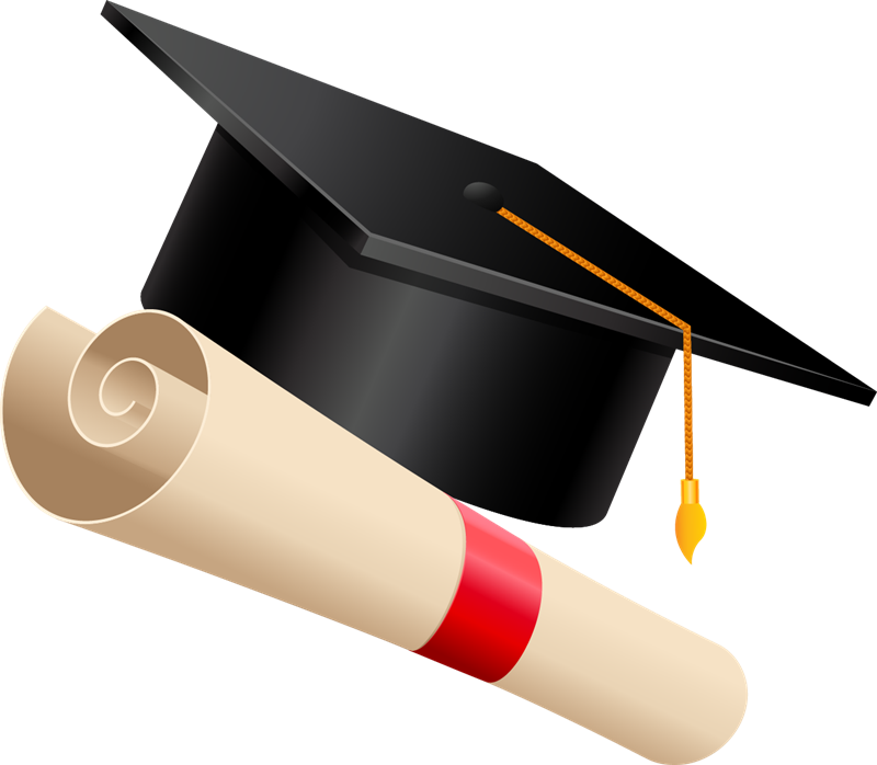 Graduation Capand Diploma Clipart PNG