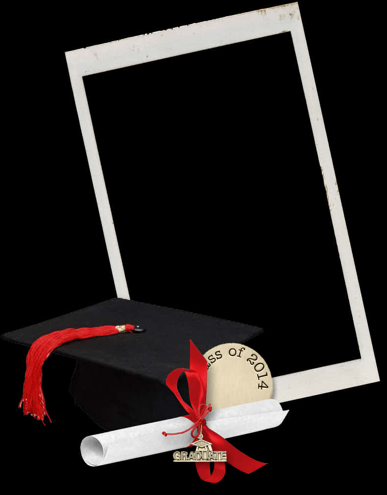 Graduation Capand Diploma Frame PNG