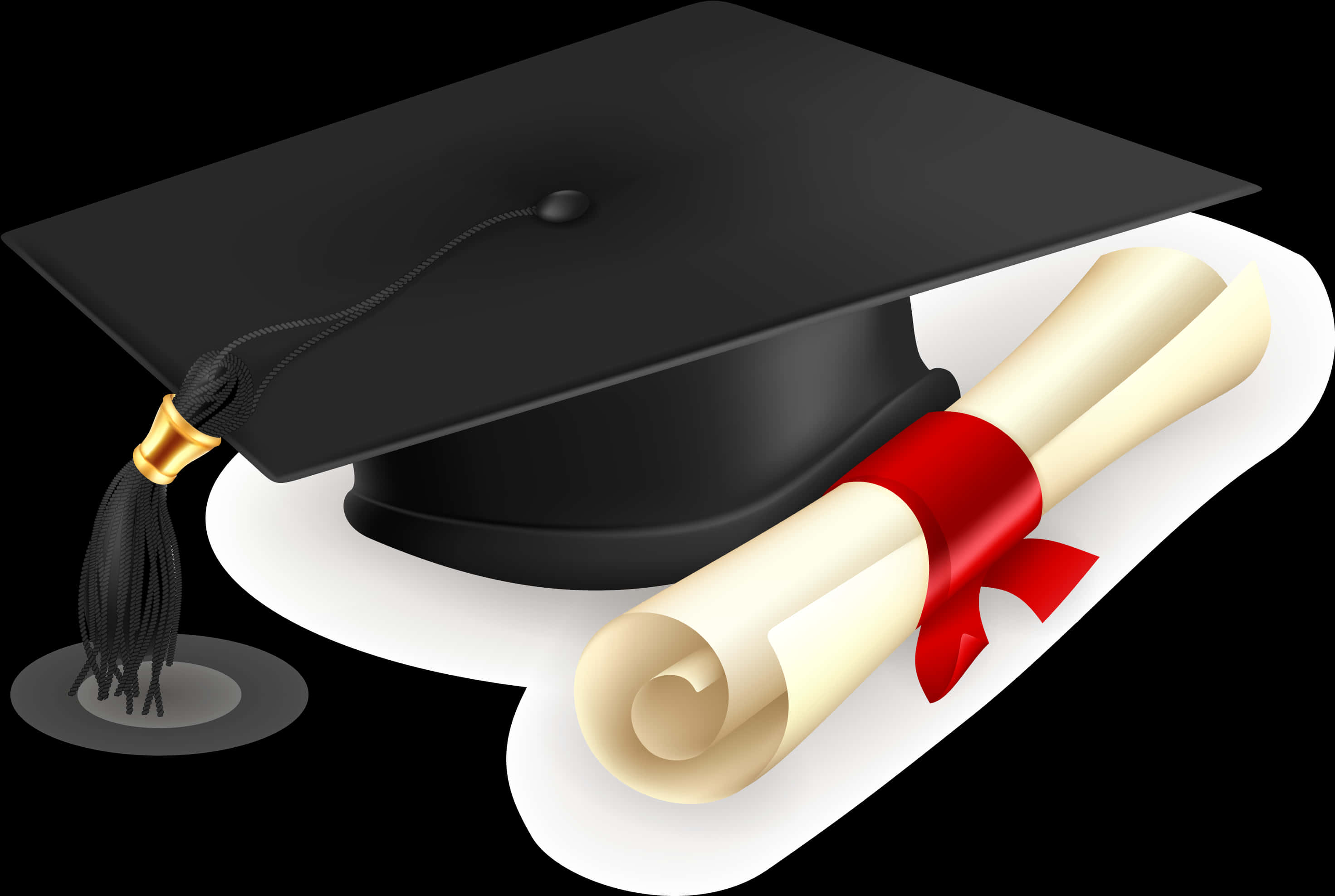 Graduation Capand Diploma Illustration PNG