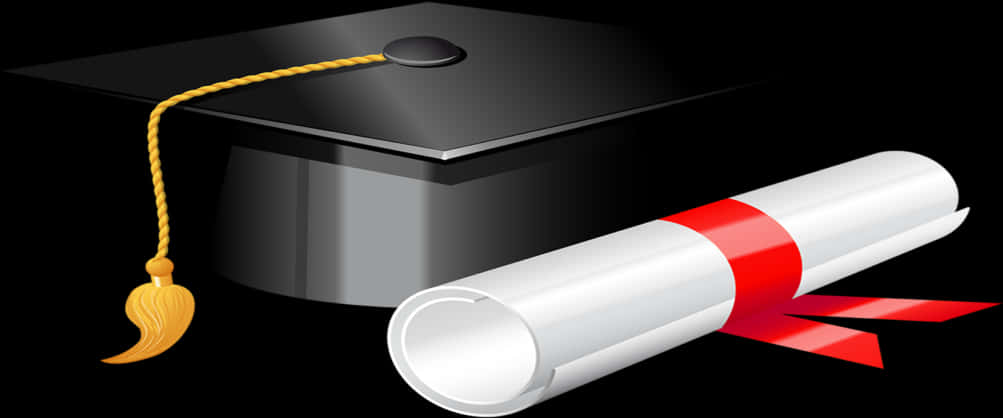 Graduation Capand Diploma Vector PNG