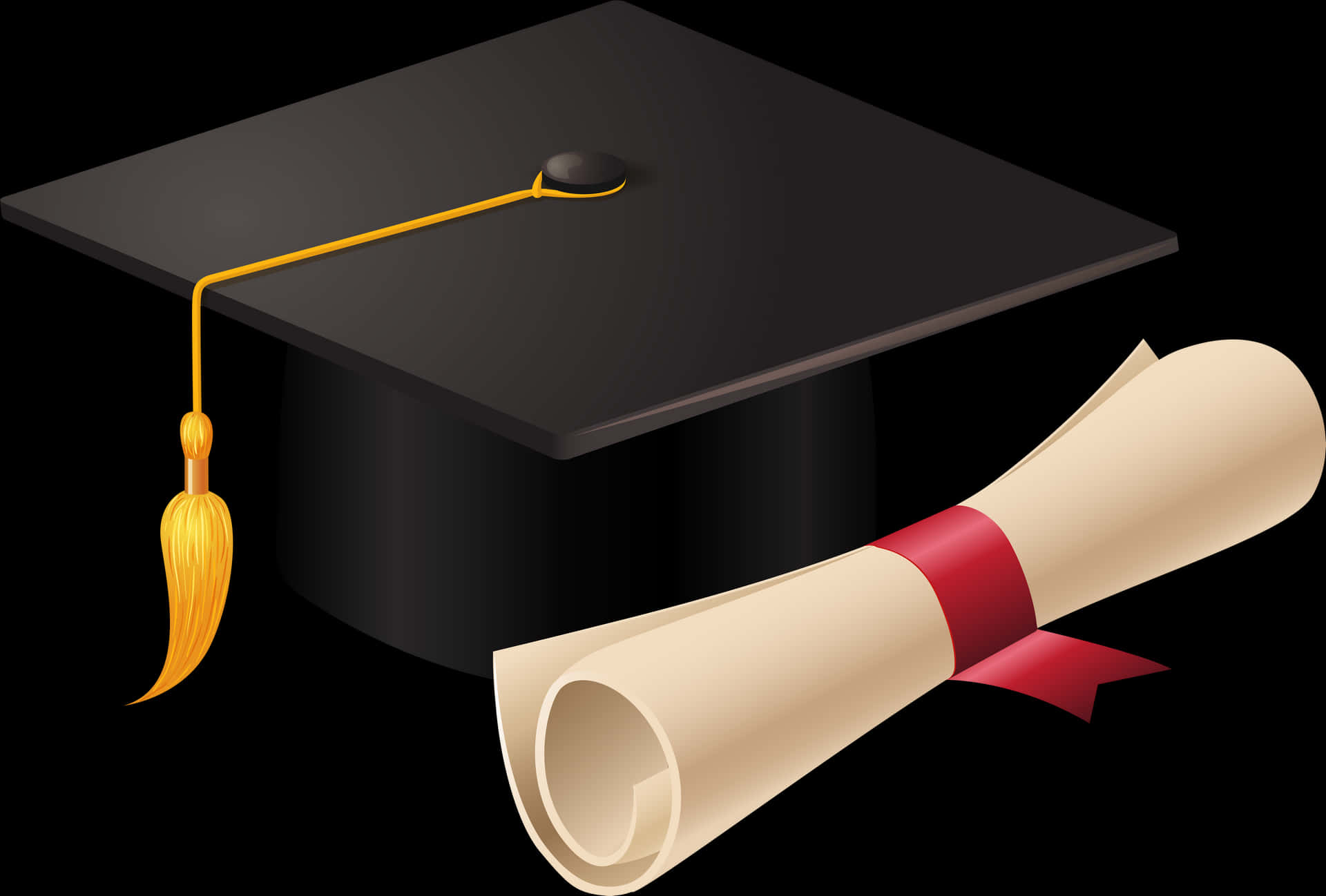 Graduation Capand Diploma Vector PNG