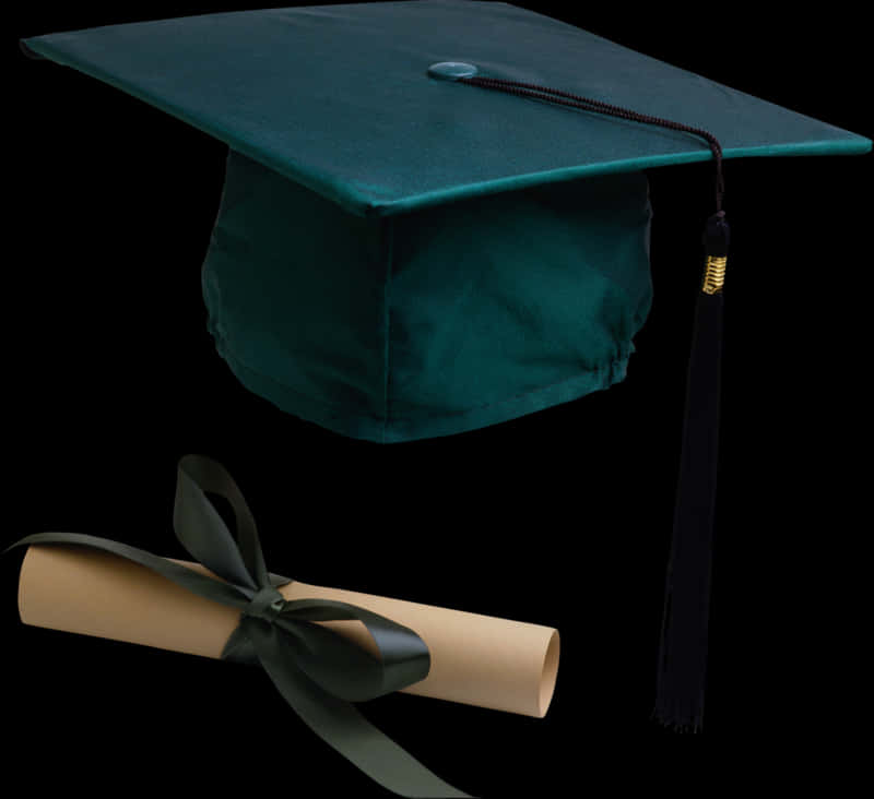 Download Graduation Capand Diplomaon Black Background | Wallpapers.com
