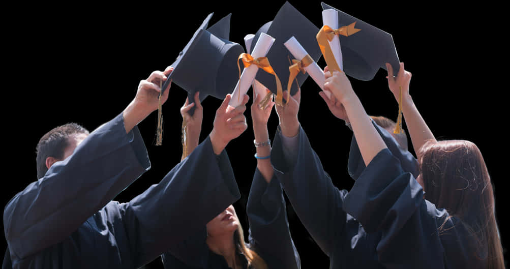 Graduation Celebration Cap Toss.jpg PNG