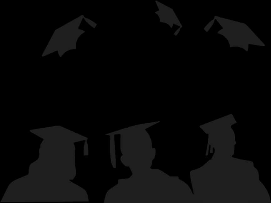 Graduation Silhouette Group PNG