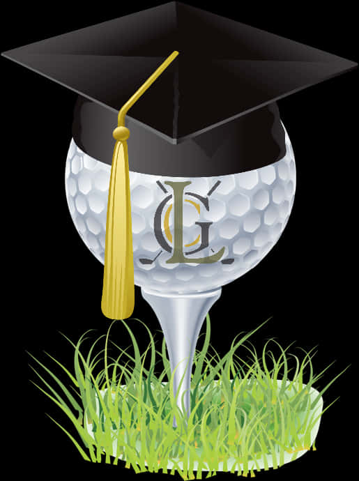 Graduation Themed Golf Ballon Tee PNG