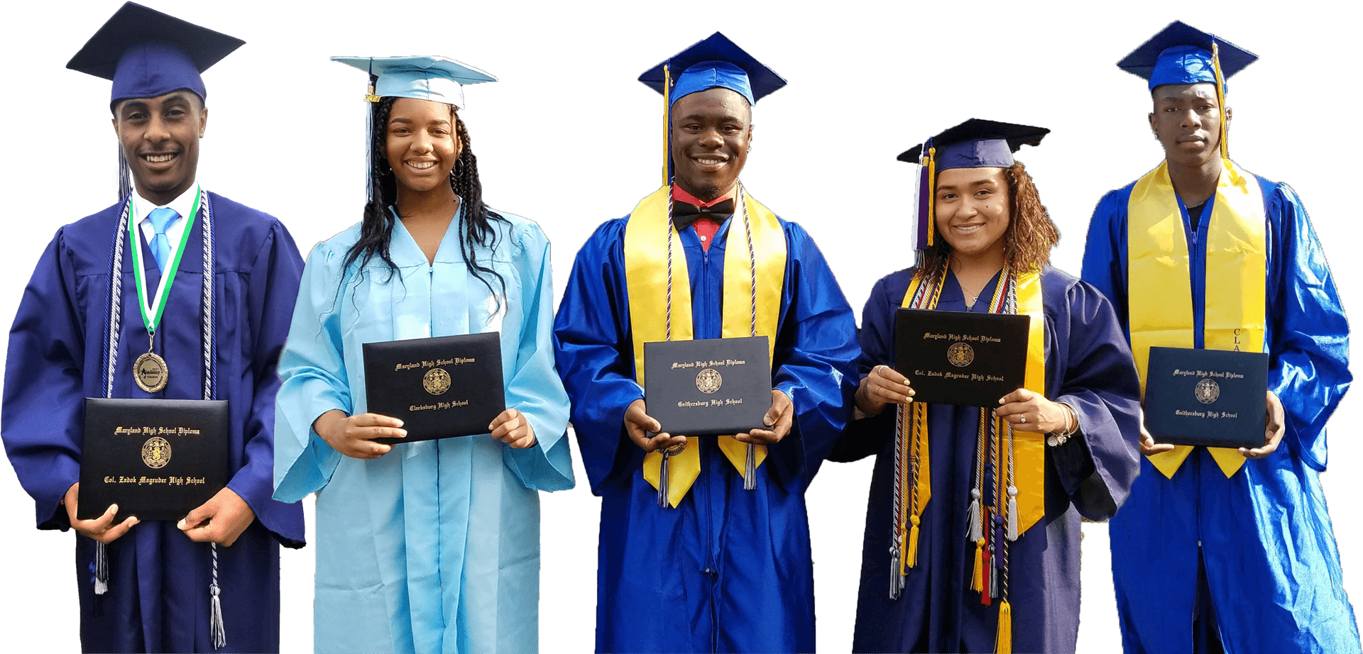 Graduation_ Ceremony_ Students_ Smiling_ With_ Diplomas PNG