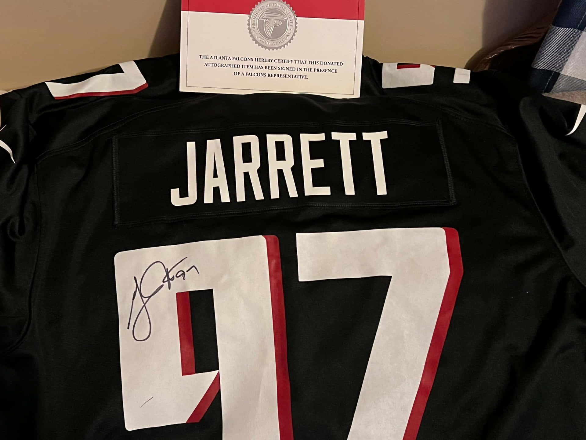 NFL Star Grady Jarrett Autographed Jersey Wallpaper