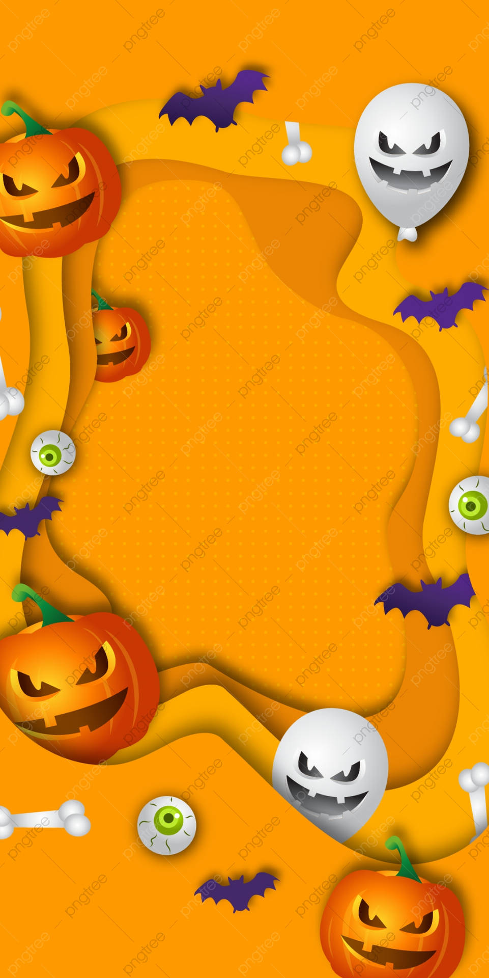 Græskar Og Spøgelse Æstetisk Halloween-telefon Wallpaper