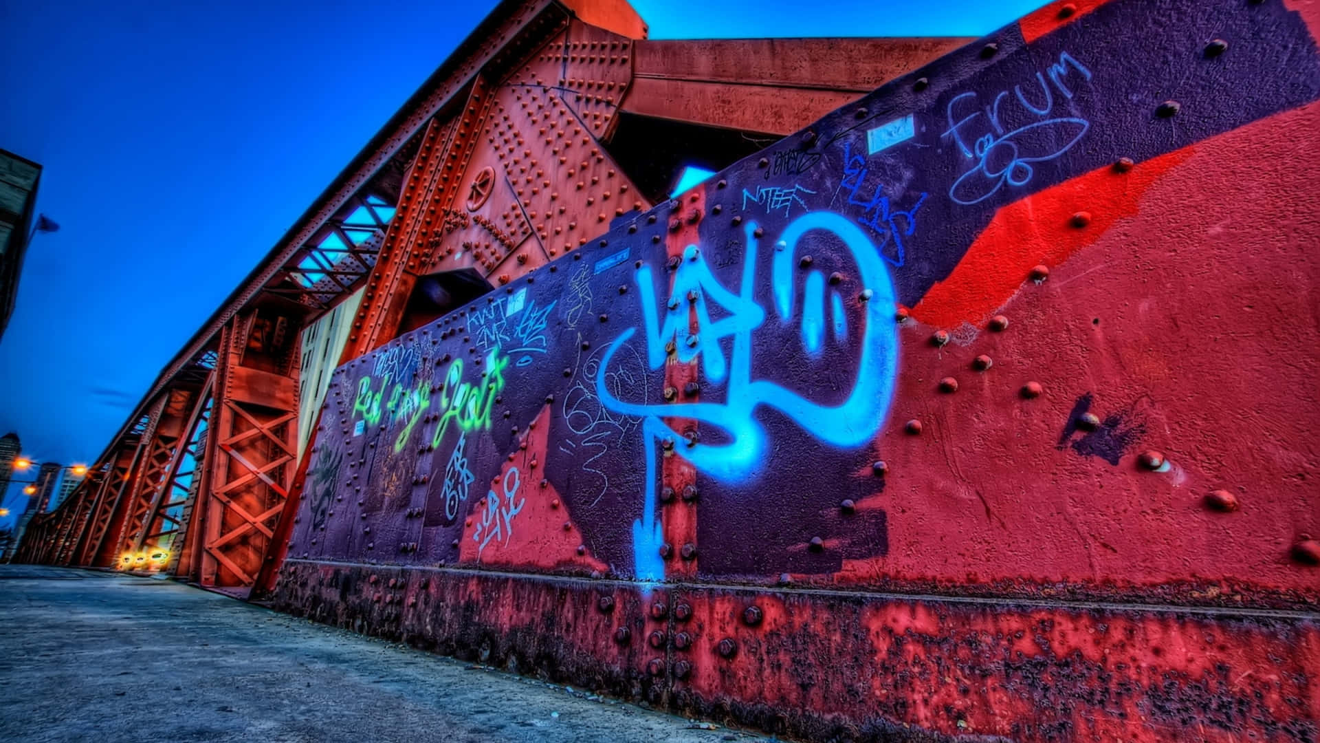 L'arteurbana Prende Vita Nel Vivace Graffiti. Sfondo