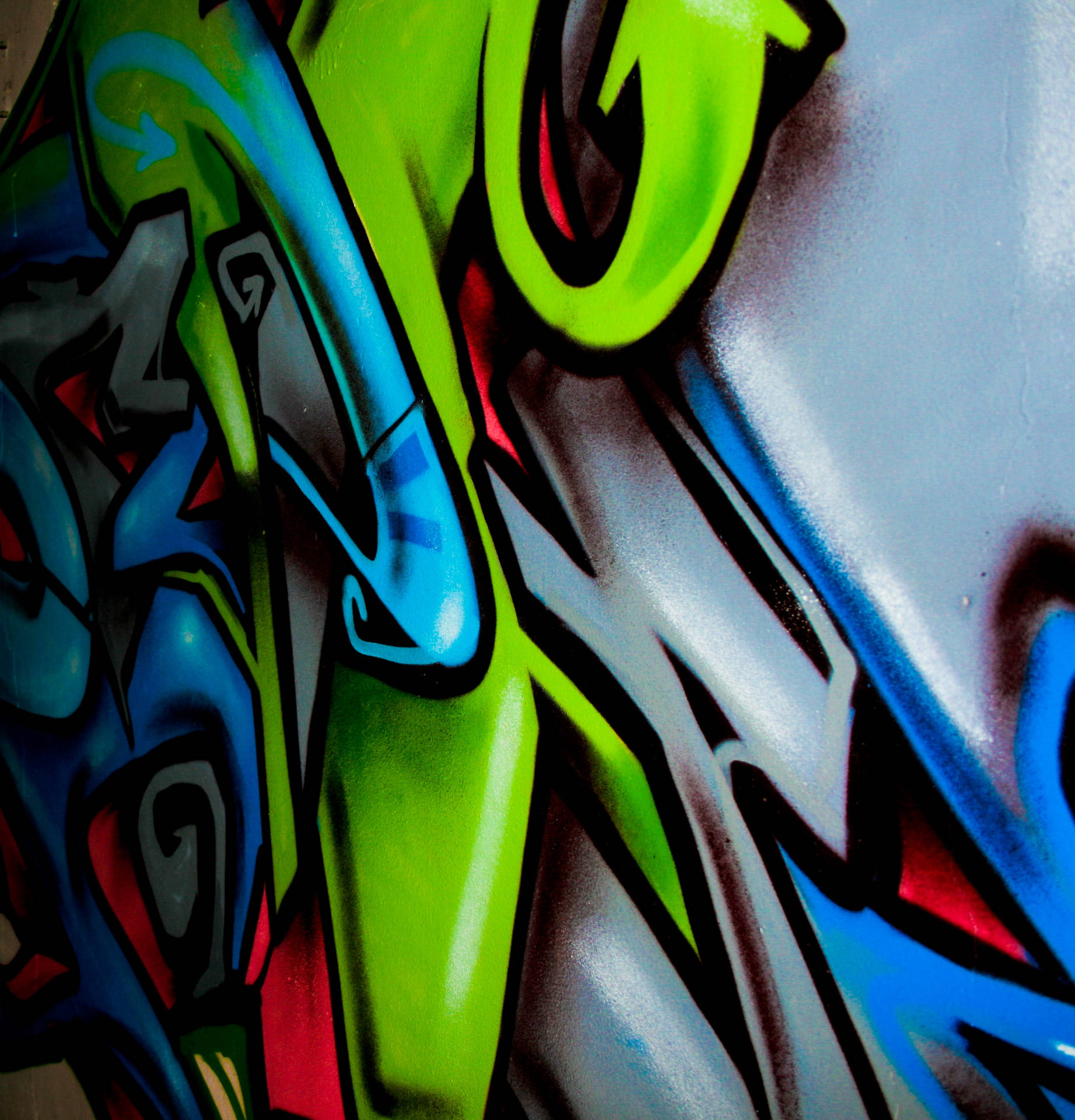 Green blue and white colors abstract graffiti wallpaper.
