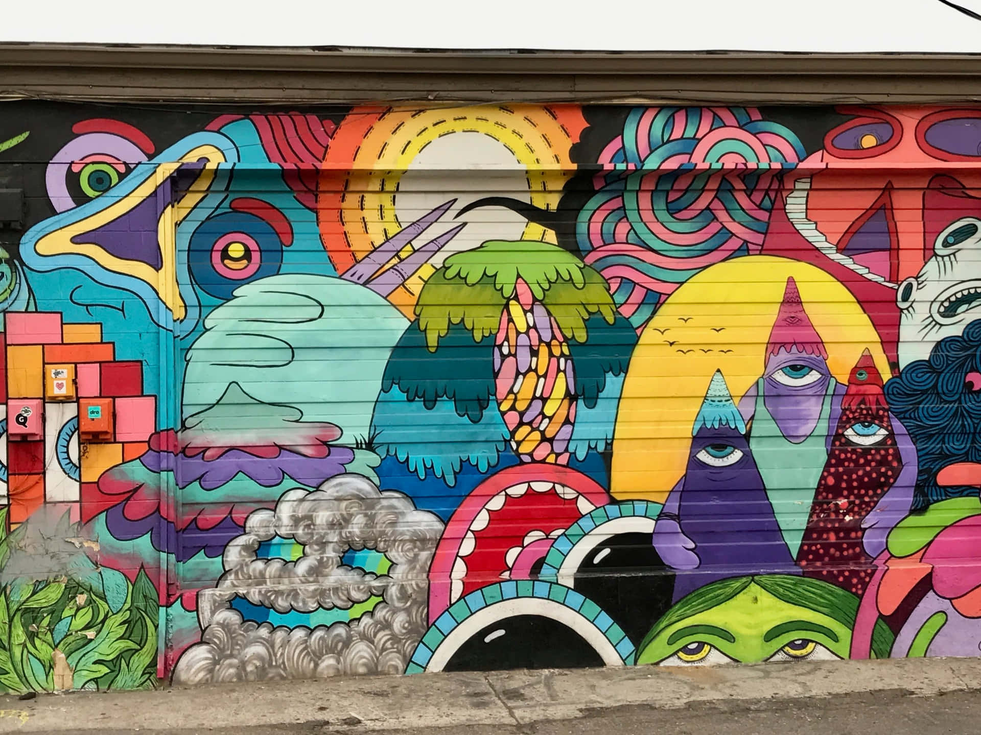A Colorful Mural On A Wall