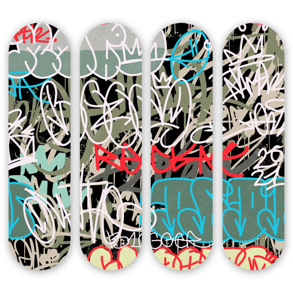 Graffiti Kunst Skateboard Decks Achtergrond