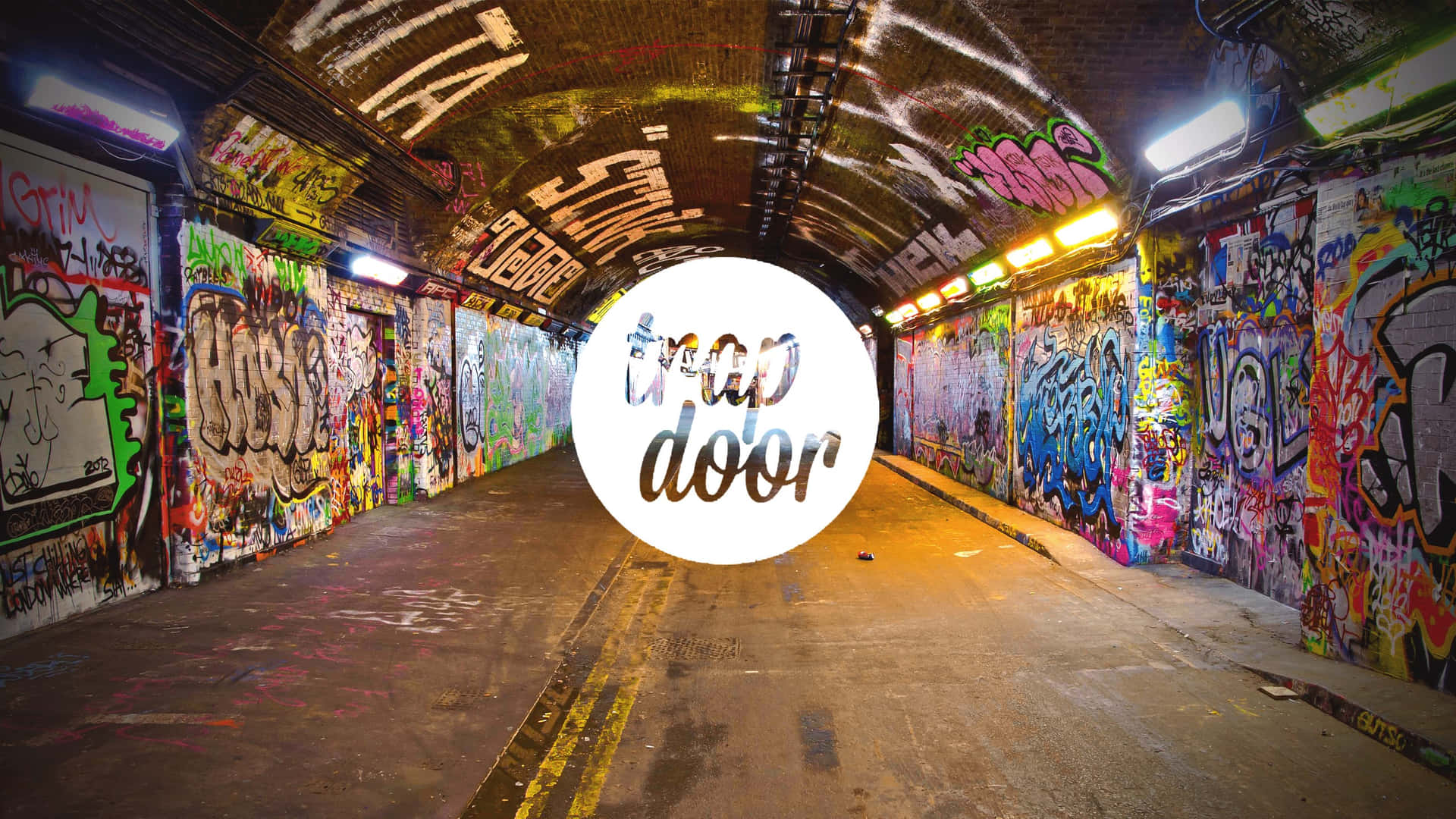 Graffiti Tunnel Art Installation Wallpaper