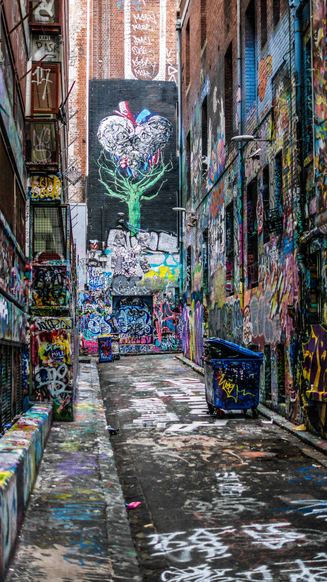 Graffiti Wall Alley Street Art Wallpaper