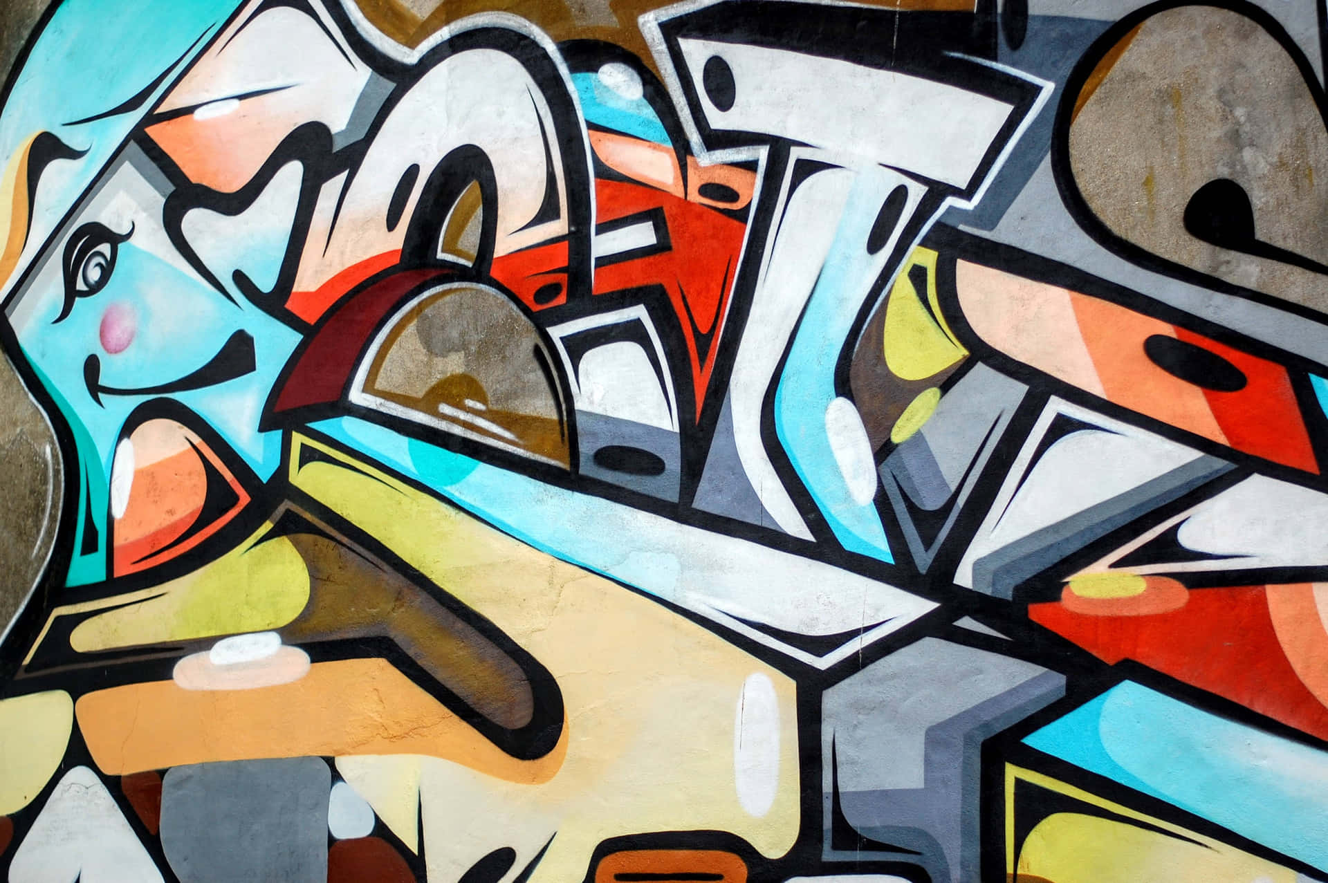 Graffiti Wall Art Evoking An Abstract Theme Background