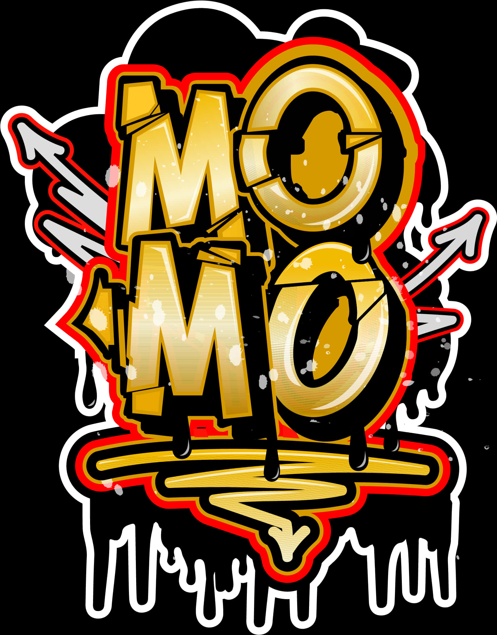 Graffiti_ Style_ D J_ M O M O_ Logo PNG