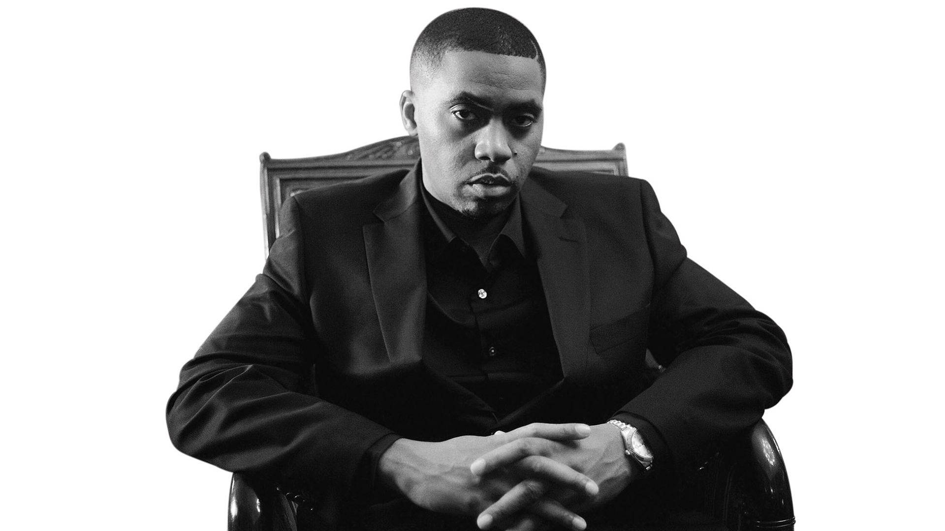 Grammy-nominerede rapper Nas behandler dig til et betagende, statisk tapet. Wallpaper