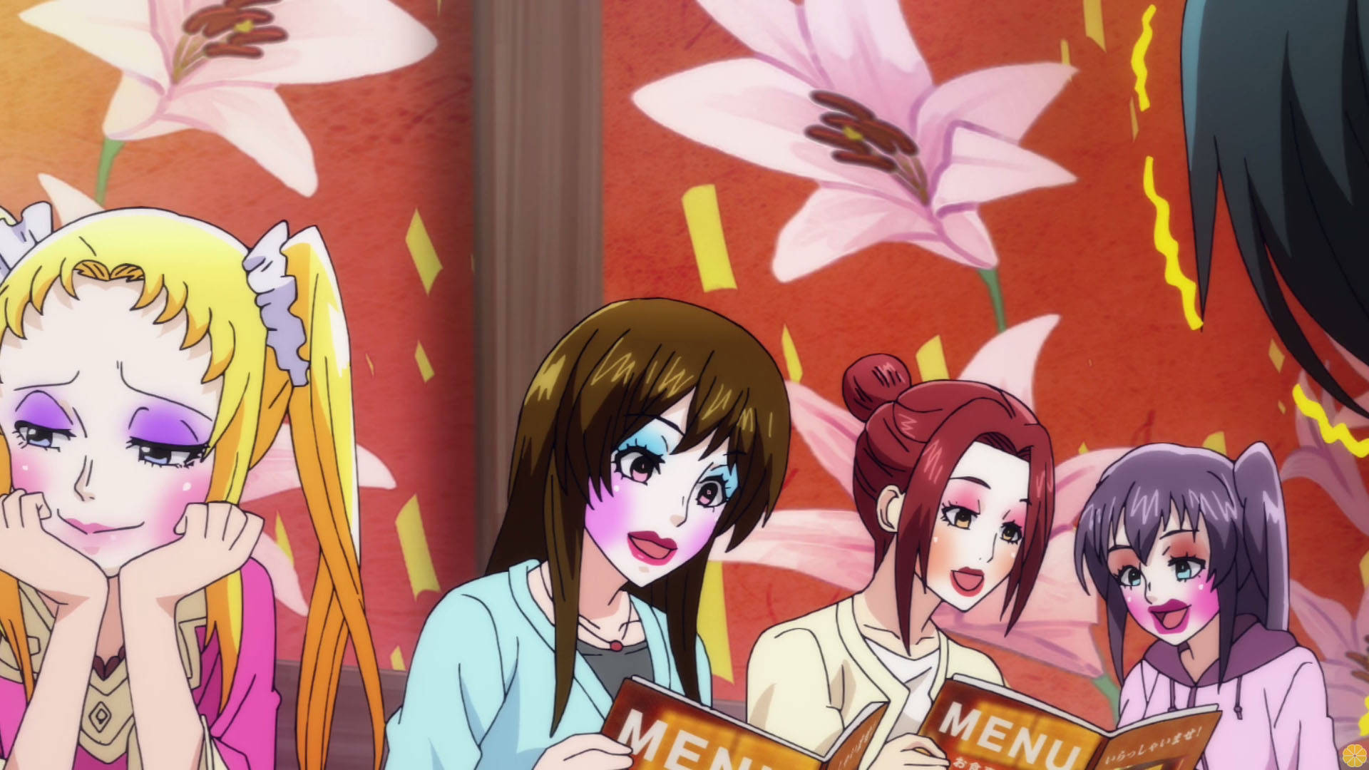 Grand Blue Girls With Heavy Makeup Background