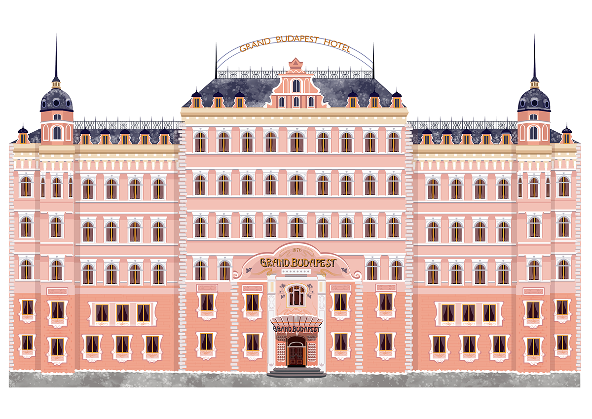 Grand Budapest Hotel Illustration PNG